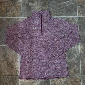 Under Armour Sweater Womens S/P Maroon ColdGear Pullover 1/4 Zip Casual Golf